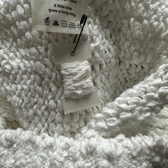 NWOT Aritzia Sunday Best Open Knit Crop Sweater Bell Sleeves in White - Size Med - Picture 7 of 7